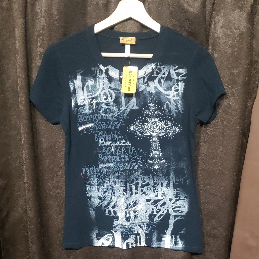 Borgata Hotel Casino Women's Black Graphic Tee NWT Atlantic City New Jersey
